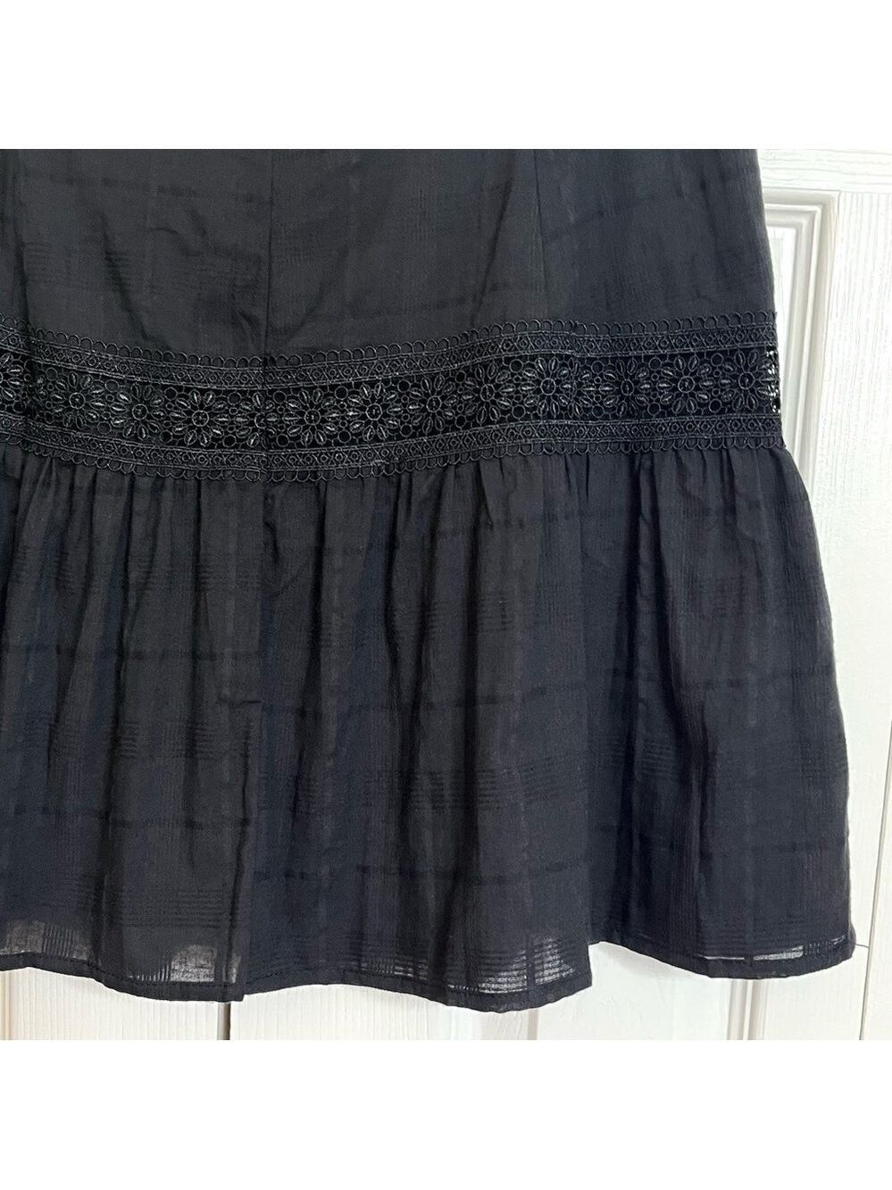 Free People Endless Rose Black Lace Mini Skirt Medium - Picture 10 of 11